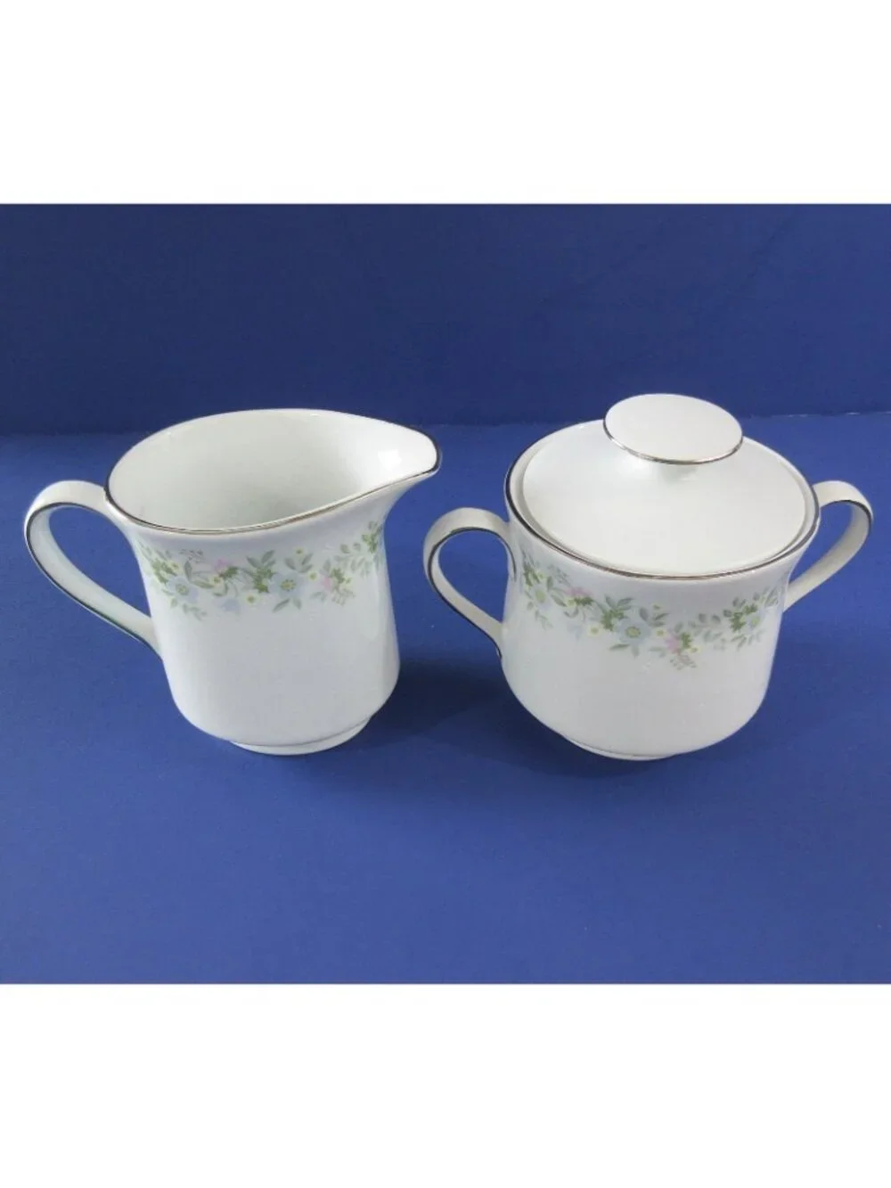 Vintage Johann Haviland Creamer Sugar Bowl Set Forever Spring Bavaria Germany